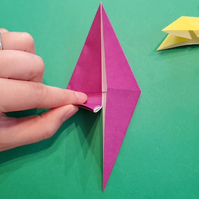 椿の折り紙(立体)の作り方・折り方 (30)