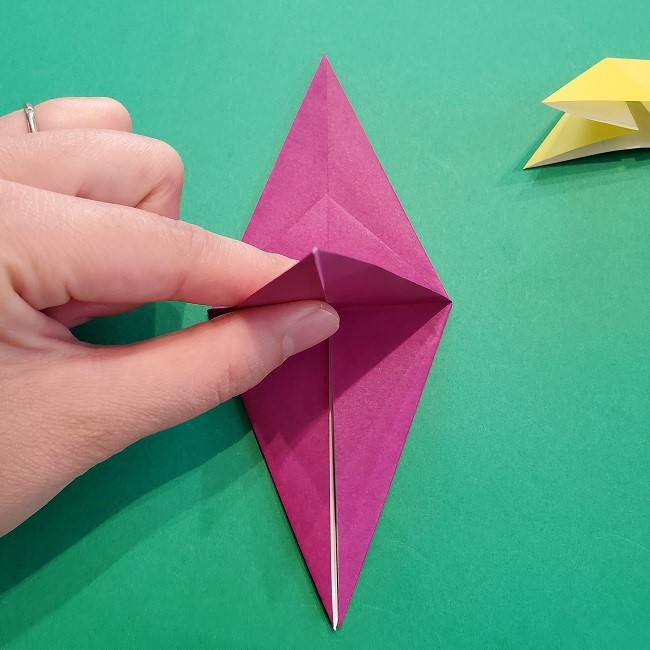 椿の折り紙(立体)の作り方・折り方 (31)