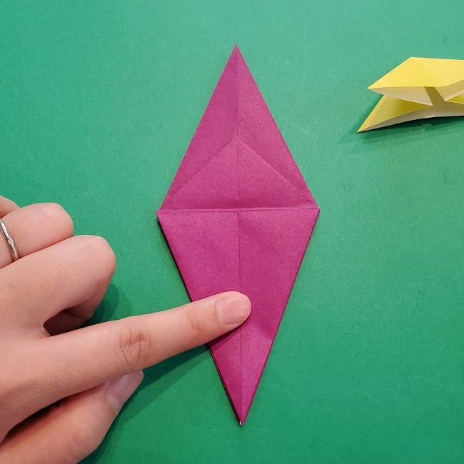 椿の折り紙(立体)の作り方・折り方 (32)