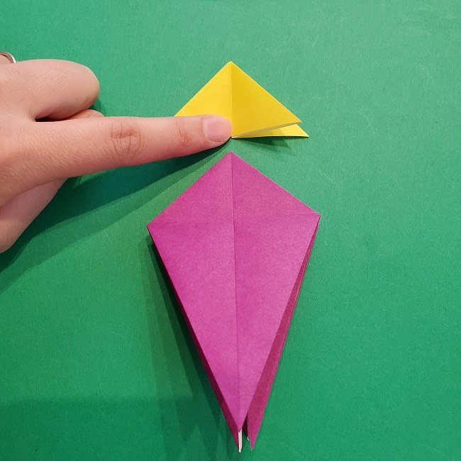 椿の折り紙(立体)の作り方・折り方 (34)