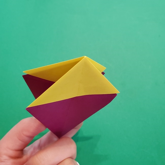 椿の折り紙(立体)の作り方・折り方 (35)