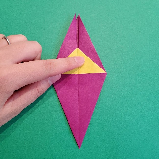 椿の折り紙(立体)の作り方・折り方 (47)