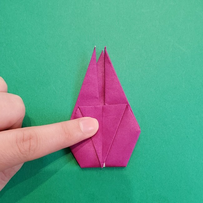椿の折り紙(立体)の作り方・折り方 (49)