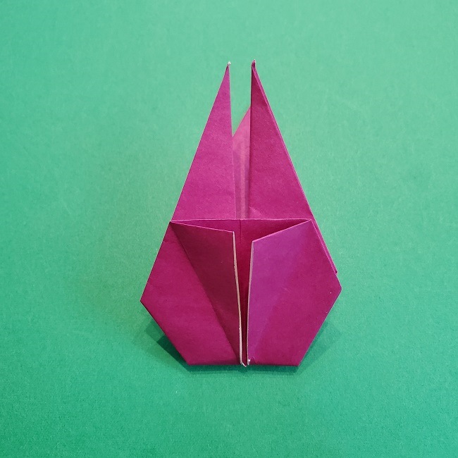 椿の折り紙(立体)の作り方・折り方 (54)