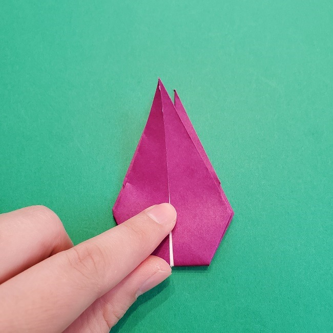 椿の折り紙(立体)の作り方・折り方 (55)