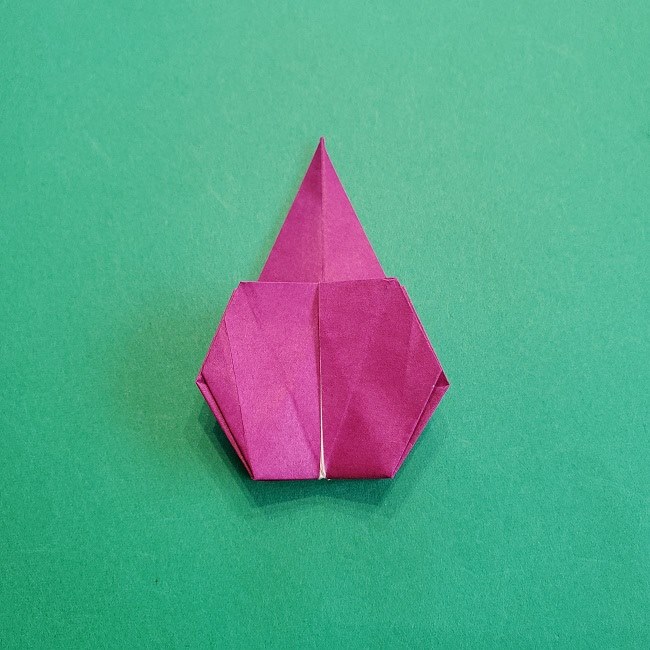 椿の折り紙(立体)の作り方・折り方 (59)