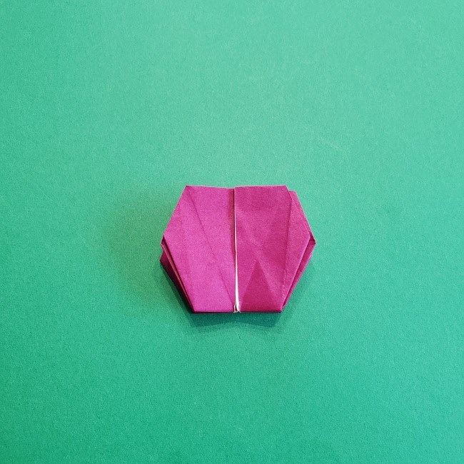 椿の折り紙(立体)の作り方・折り方 (60)