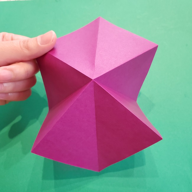 椿の折り紙(立体)の作り方・折り方 (8)