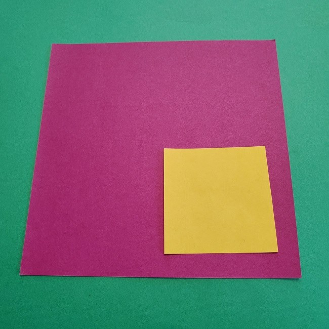 椿の折り紙(立体)：用意するもの