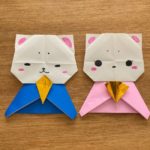 雛人形の折り紙【かわいい猫のひな祭り】の作り方★保育園・幼稚園の幼児も簡単に作れる♪