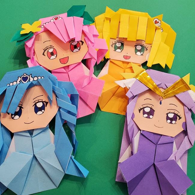 キュアアースの折り紙 全身 折り方作り方 ヒーリングっどプリキュアのかわいいキャラクター 子供と楽しむ折り紙 工作