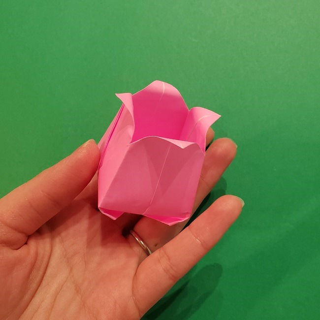 4月の折り紙 チューリップ(立体)の花＊作り方折り方 (34)