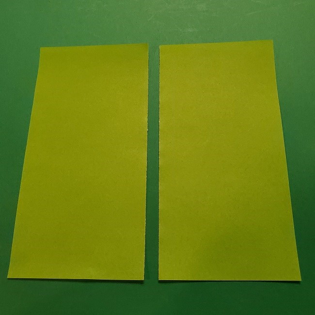 チューリップの折り紙 4歳児とつくった茎・葉(立体)の作り方 (3)