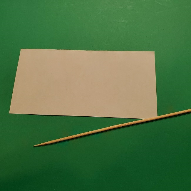チューリップの折り紙 4歳児とつくった茎・葉(立体)の作り方 (4)