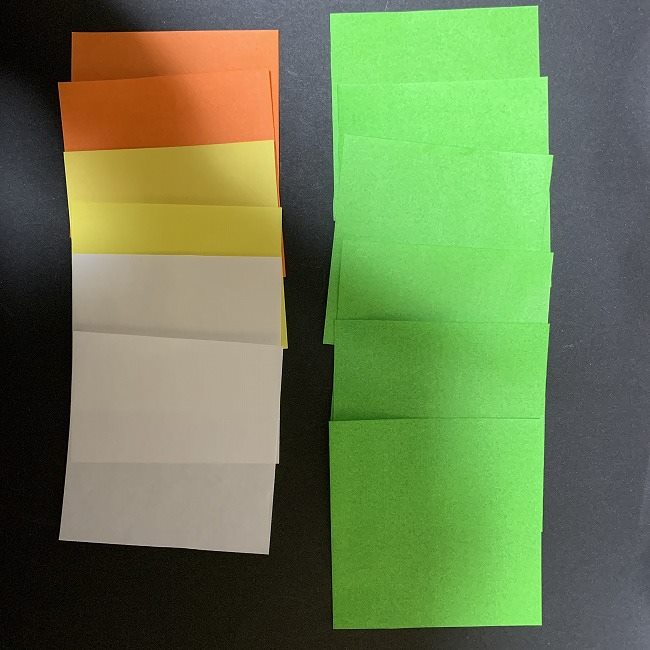 チューリップの折り紙の花束(平面)＊用意するもの (3)