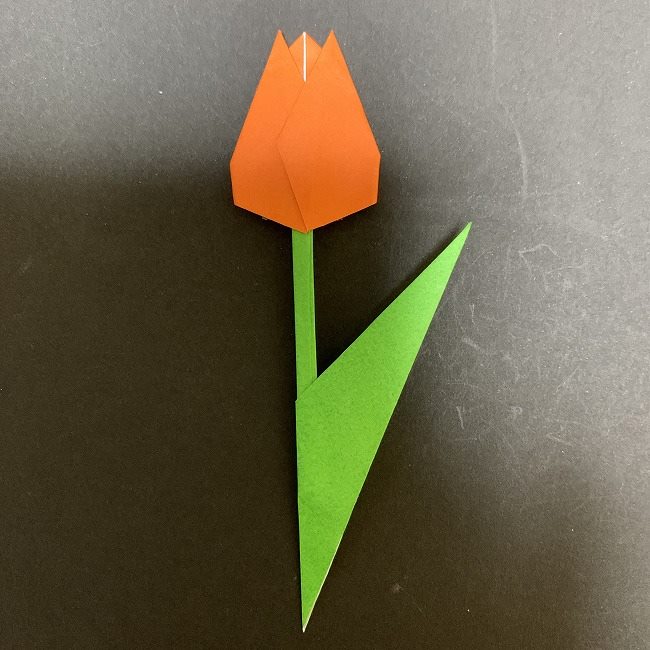 チューリップの茎・葉＊折り方作り方 (16)