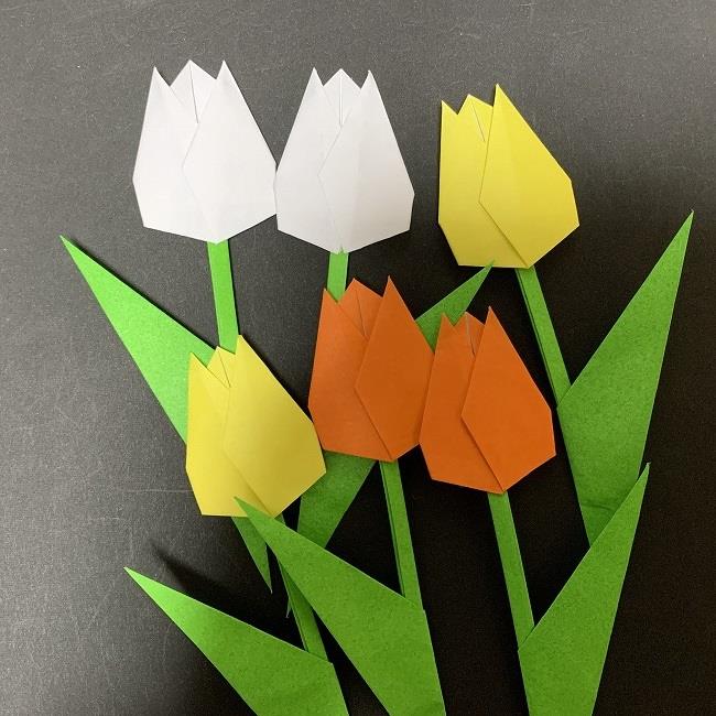 折り紙 チューリップの花束(平面)＊作り方折り方 (2)