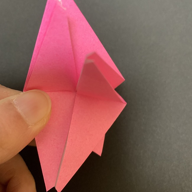 折り紙 五角形の桜＊作り方折り方 (33)