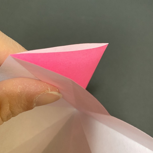 折り紙 五角形の桜＊作り方折り方1 (2)