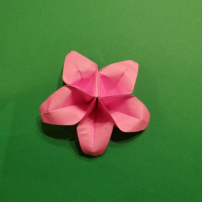 折り紙の桜(立体・1枚)の作り方折り方 (56)