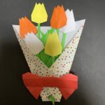 折り紙【チューリップの花束(平面)】の作り方折り方★簡単かわいい春のデコレーション