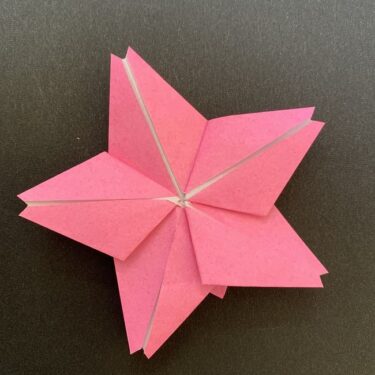 折り紙【五角形の桜】の折り方★一枚で平面の花をつくれる作り方♪