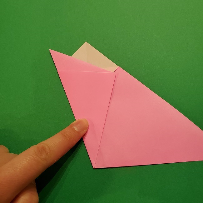 折り紙の桜(立体・1枚)の作り方折り方 (10)