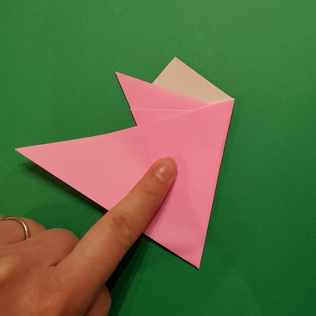 折り紙の桜(立体・1枚)の作り方折り方 (11)