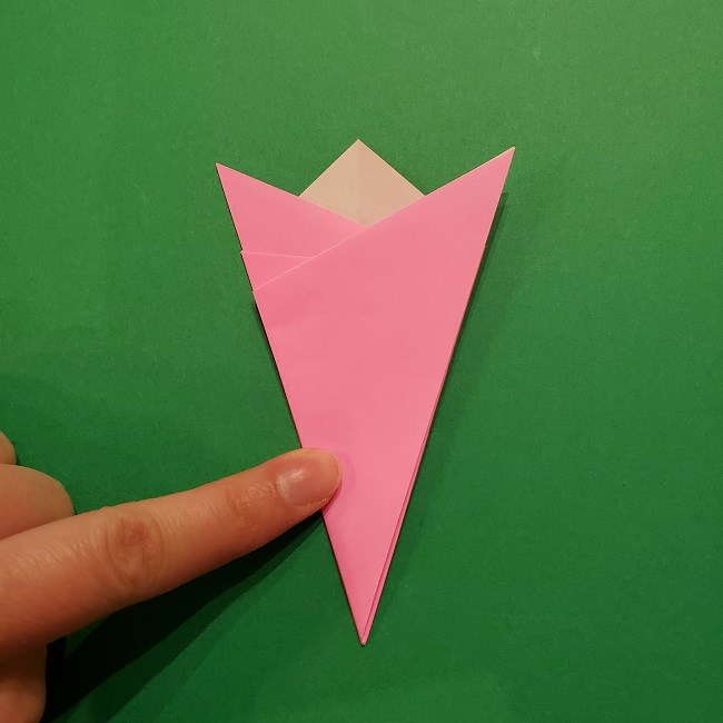 折り紙の桜(立体・1枚)の作り方折り方 (12)