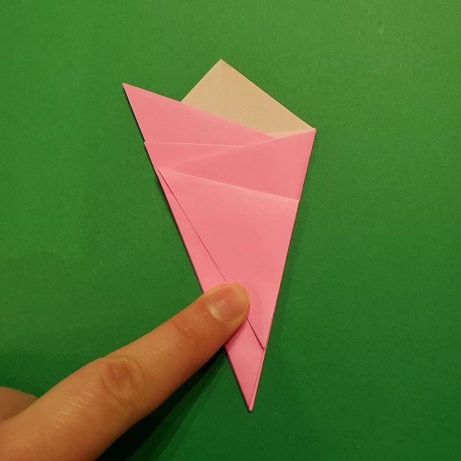折り紙の桜(立体・1枚)の作り方折り方 (13)
