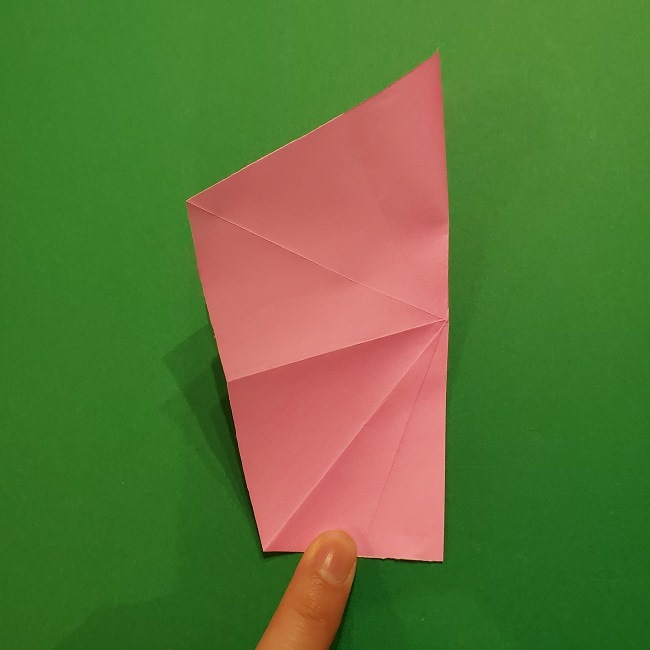 折り紙の桜(立体・1枚)の作り方折り方 (17)