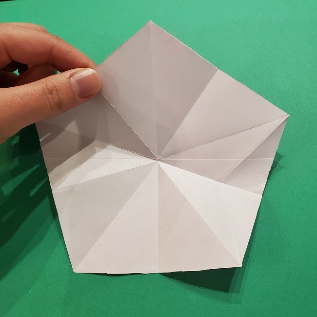 折り紙の桜(立体・1枚)の作り方折り方 (20)