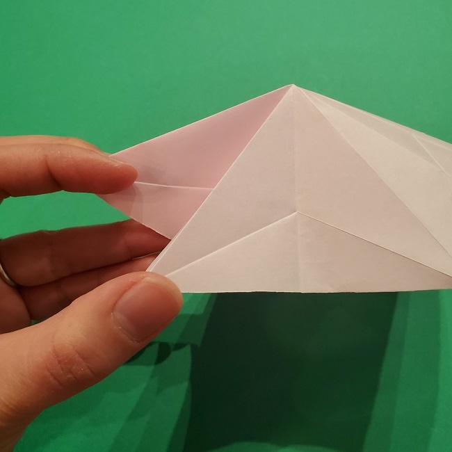 折り紙の桜(立体・1枚)の作り方折り方 (24)