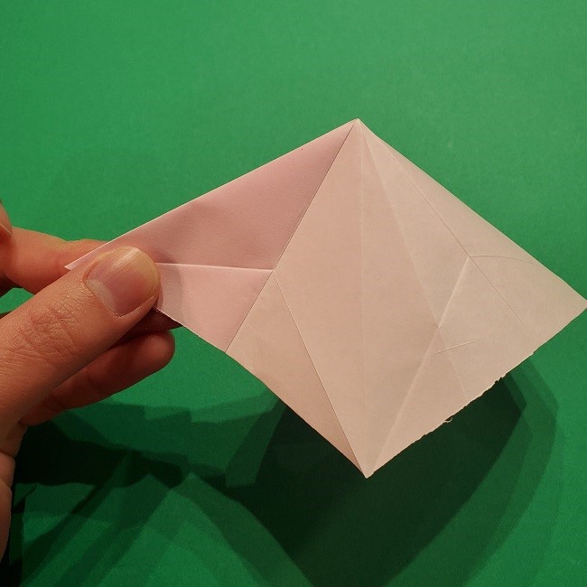 折り紙の桜(立体・1枚)の作り方折り方 (25)