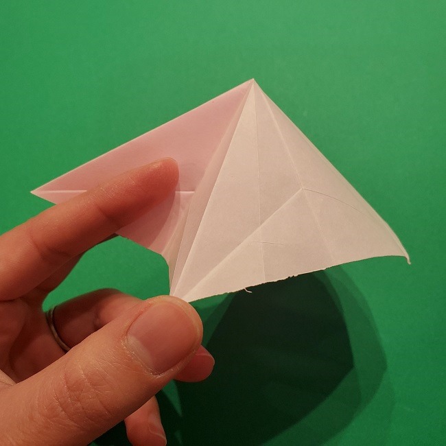 折り紙の桜(立体・1枚)の作り方折り方 (26)