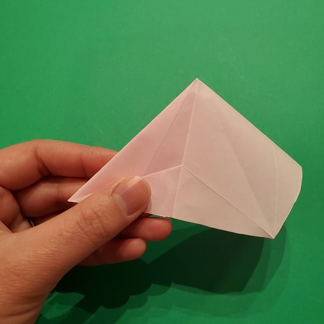 折り紙の桜(立体・1枚)の作り方折り方 (27)