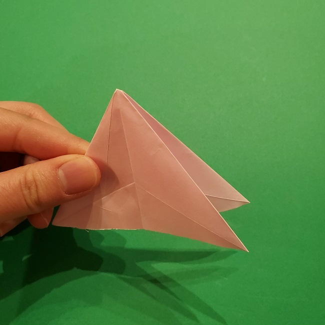 折り紙の桜(立体・1枚)の作り方折り方 (28)