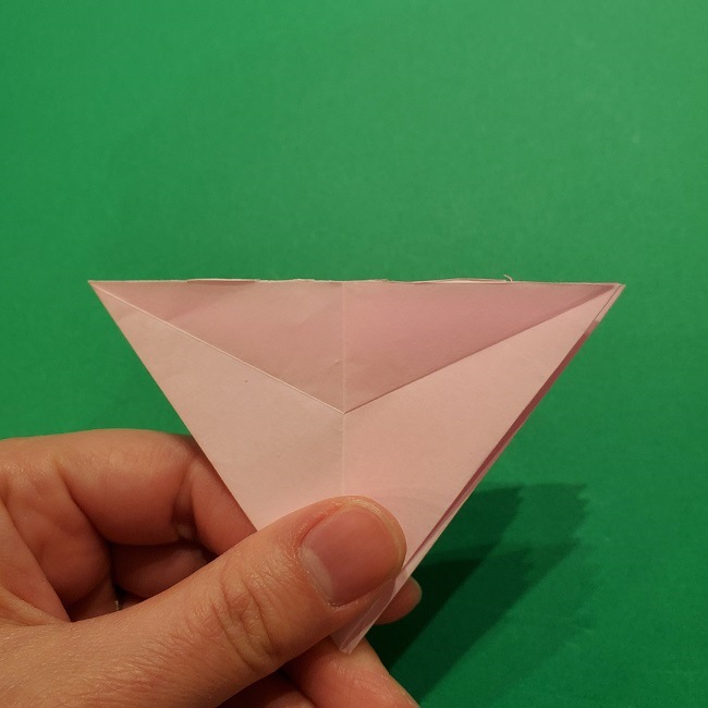 折り紙の桜(立体・1枚)の作り方折り方 (31)