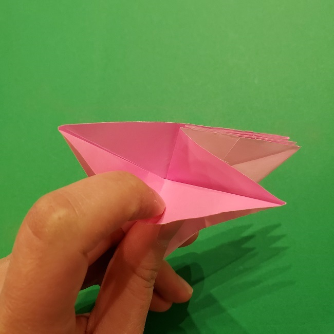 折り紙の桜(立体・1枚)の作り方折り方 (32)