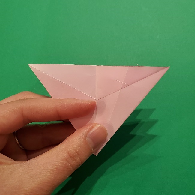 折り紙の桜(立体・1枚)の作り方折り方 (34)