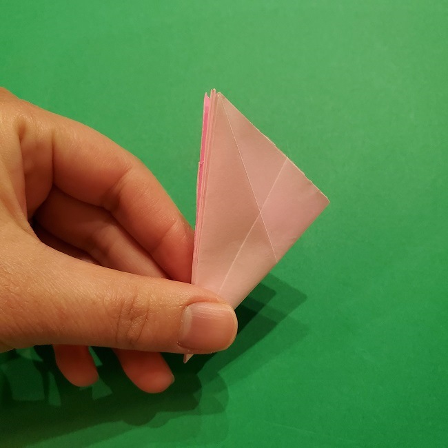 折り紙の桜(立体・1枚)の作り方折り方 (36)
