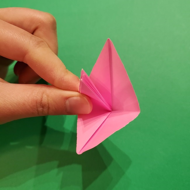 折り紙の桜(立体・1枚)の作り方折り方 (38)