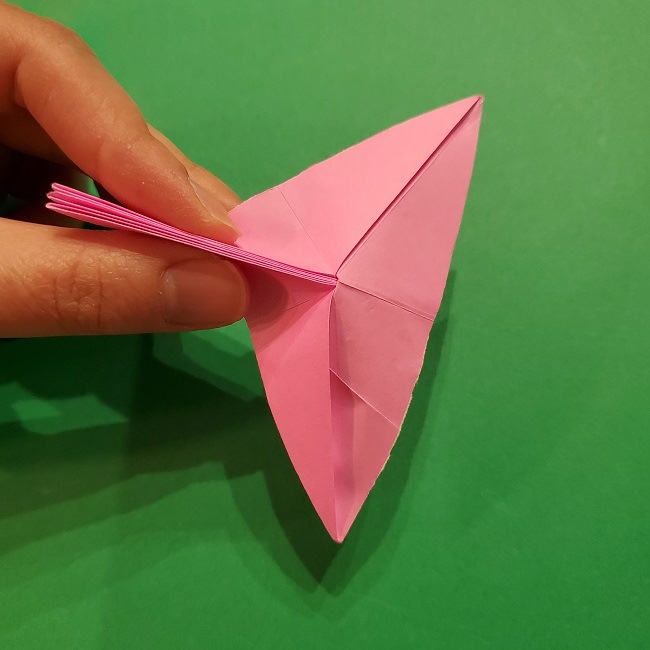 折り紙の桜(立体・1枚)の作り方折り方 (39)