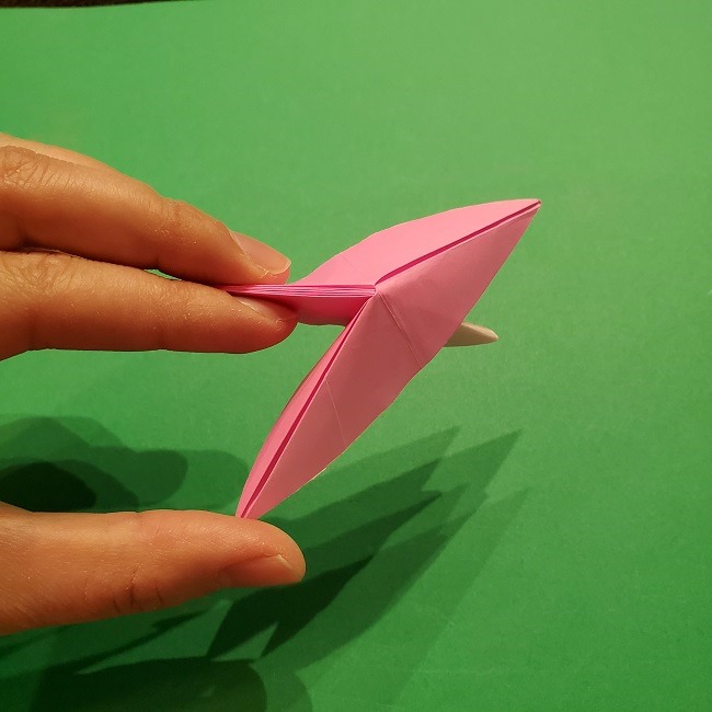 折り紙の桜(立体・1枚)の作り方折り方 (40)
