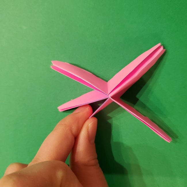 折り紙の桜(立体・1枚)の作り方折り方 (48)