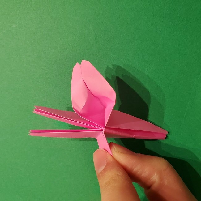 折り紙の桜(立体・1枚)の作り方折り方 (49)