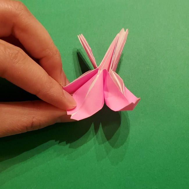 折り紙の桜(立体・1枚)の作り方折り方 (51)