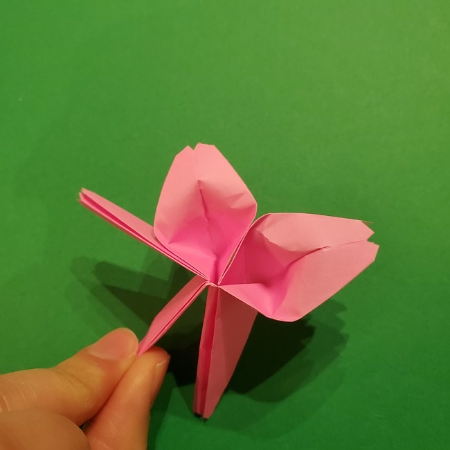 折り紙の桜(立体・1枚)の作り方折り方 (52)