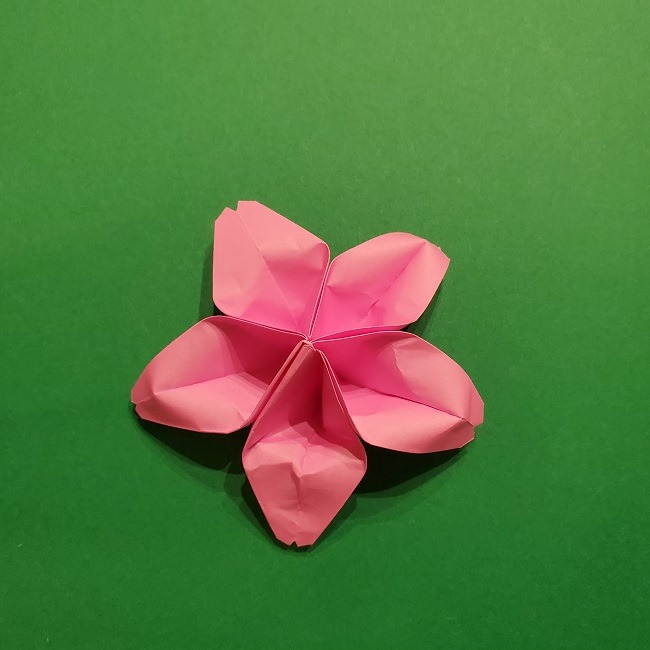 折り紙の桜(立体・1枚)の作り方折り方 (53)
