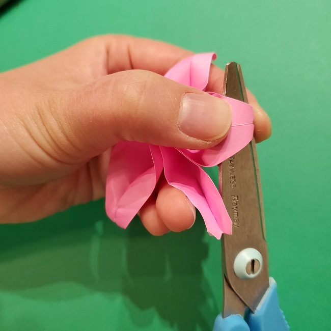 折り紙の桜(立体・1枚)の作り方折り方 (55)
